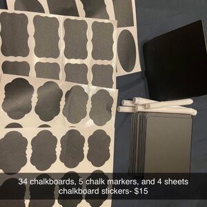 Black Chalkboard Set with Markers and Stickers